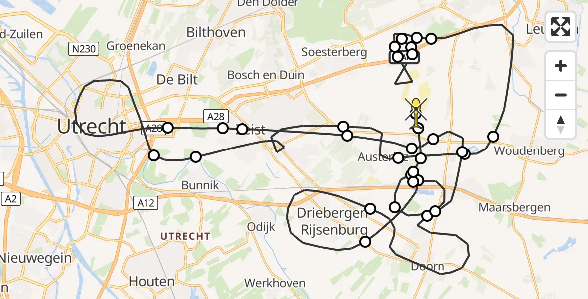 Routekaart van de vlucht: Politiehelikopter naar Leusden, Het Zeisterspoor