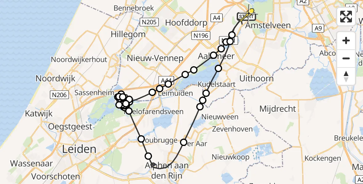 Routekaart van de vlucht: Politieheli naar Schiphol, Dassaultlaan