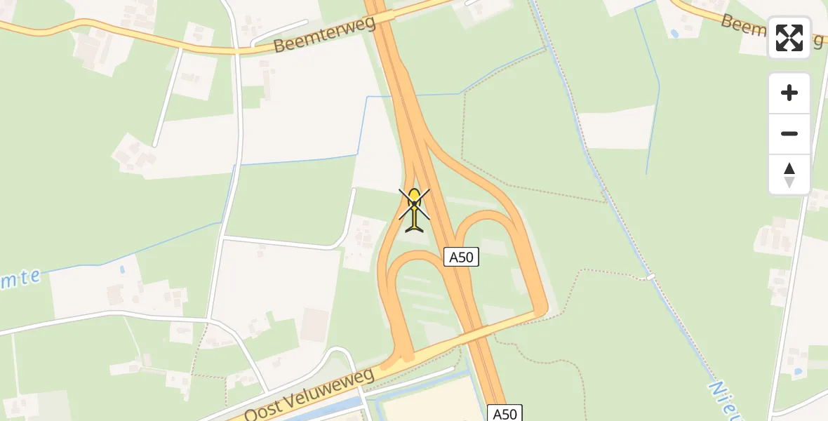 Routekaart van de vlucht: Lifeliner 3 naar Beemte Broekland