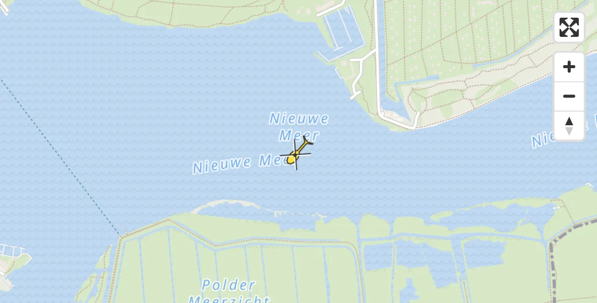 Routekaart van de vlucht: Politiehelikopter naar Amsterdam