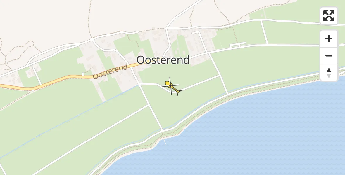 Routekaart van de vlucht: Ambulancehelikopter naar Oosterend