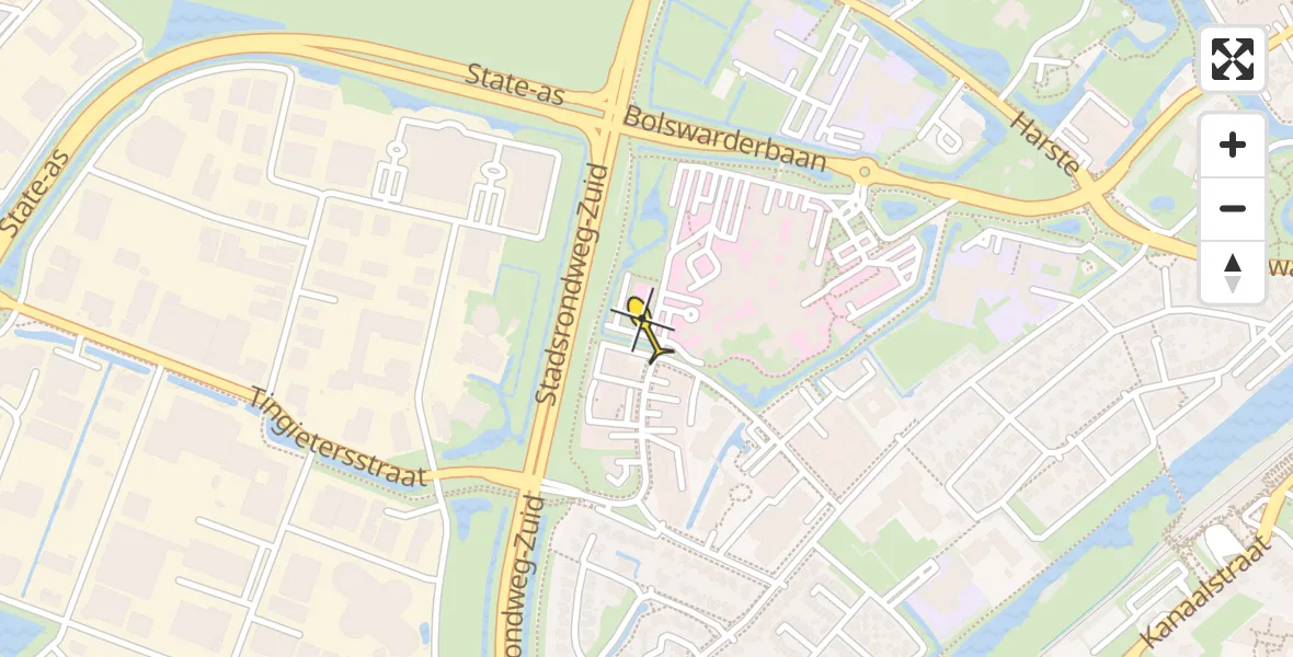 Routekaart van de vlucht: Ambulancehelikopter naar Sneek