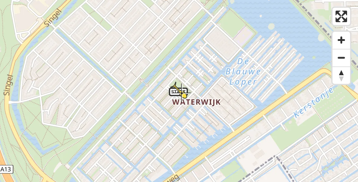 Routekaart van de vlucht: Lifeliner 2 naar Den Haag, Het Groene Eiland