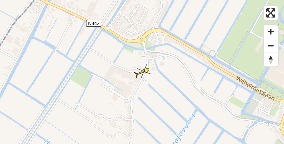 Routekaart van de vlucht: Politiehelikopter naar Hillegom