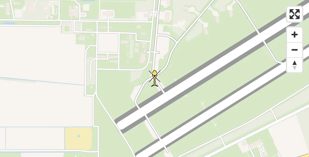 Routekaart van de vlucht: Politieheli naar Vliegbasis Volkel