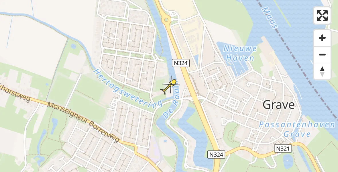 Routekaart van de vlucht: Lifeliner 3 naar Grave