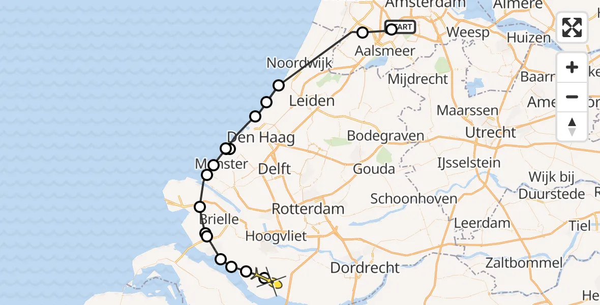 Routekaart van de vlucht: Politiehelikopter naar Zuid-Beijerland, Ceintuurbaan