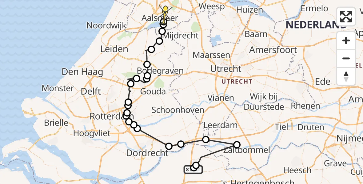 Routekaart van de vlucht: Politiehelikopter naar Aalsmeer, Schenkeldijk