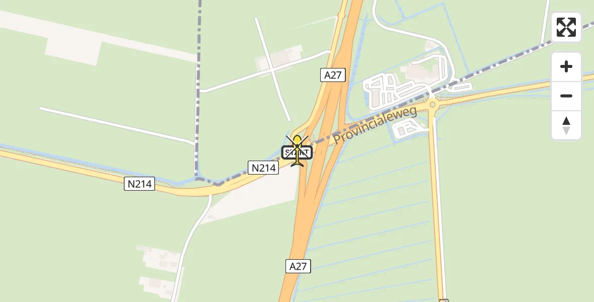 Routekaart van de vlucht: Lifeliner 2 naar Meerkerk