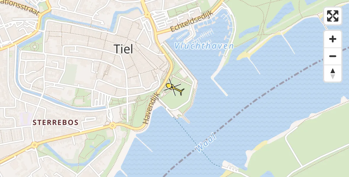 Routekaart van de vlucht: Lifeliner 3 naar Tiel