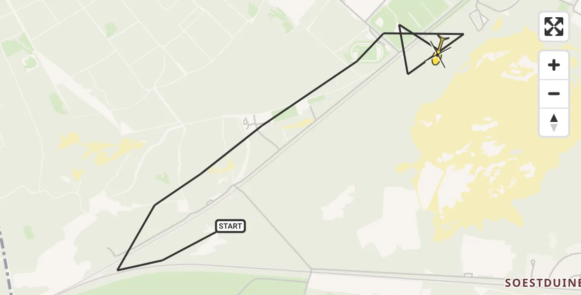 Routekaart van de vlucht: Politiehelikopter naar Soest, Dolderseweg