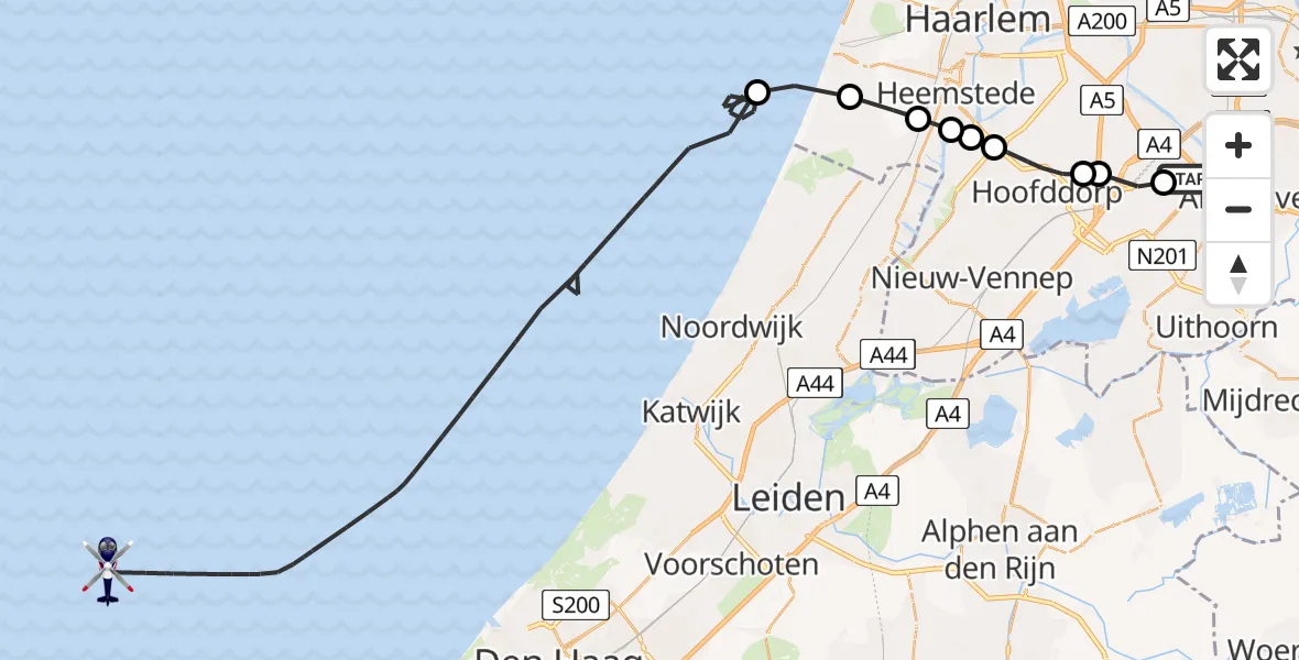 Vluchtroute Politiehelikopter Schiphol - , 18 juli 2025, 13:44
