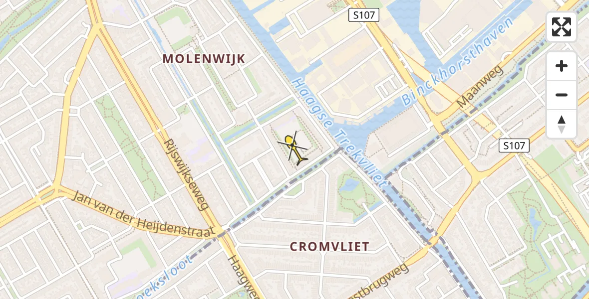 Routekaart van de vlucht: Lifeliner 2 naar Den Haag