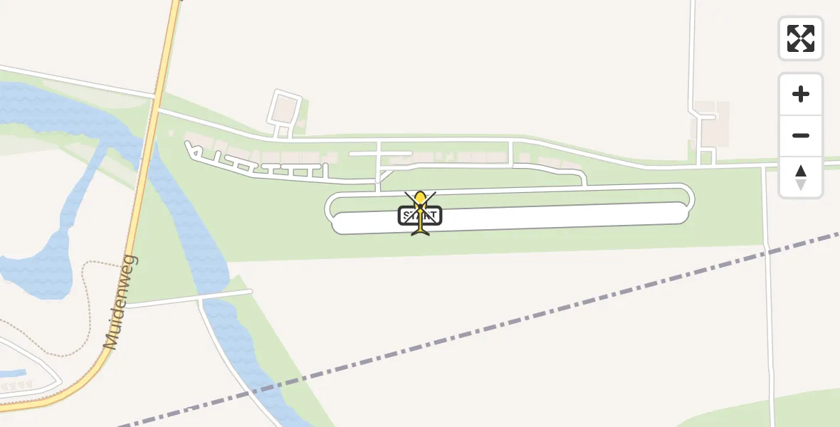 Routekaart van de vlucht: Politieheli naar Vliegveld Midden-Zeeland, Calandweg