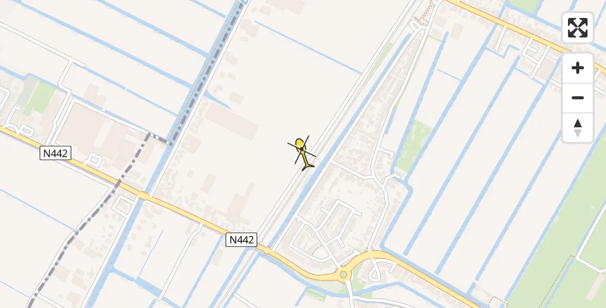 Routekaart van de vlucht: Politieheli naar Hillegom