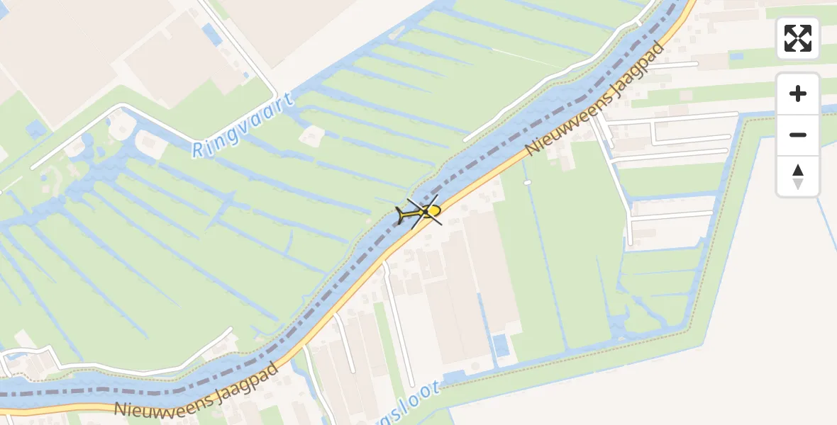 Routekaart van de vlucht: Lifeliner 2 naar Nieuwveen