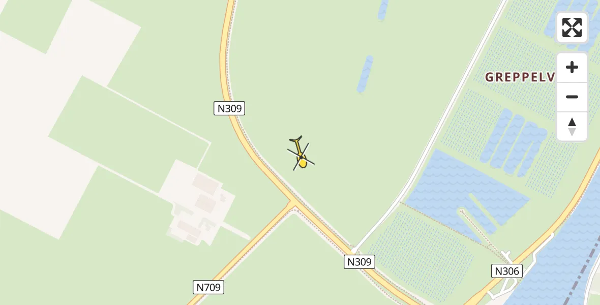 Routekaart van de vlucht: Lifeliner 1 naar Dronten