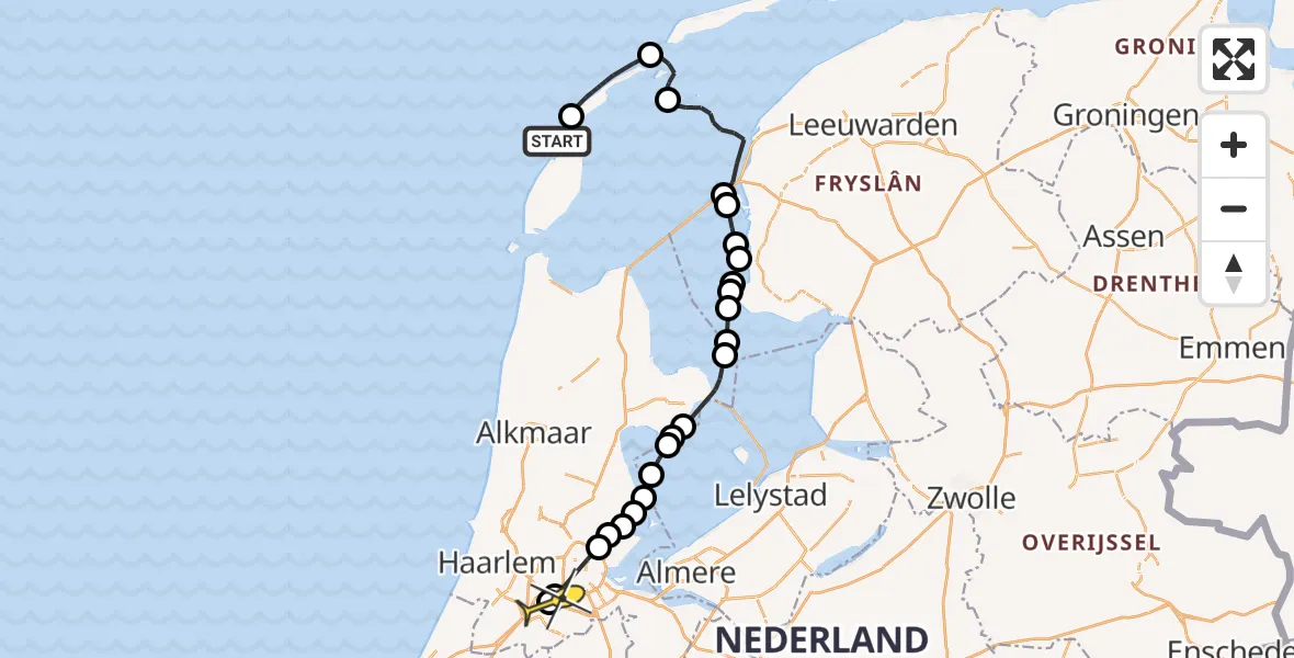 Routekaart van de vlucht: Politiehelikopter naar Schiphol, Loevesteinse Randweg