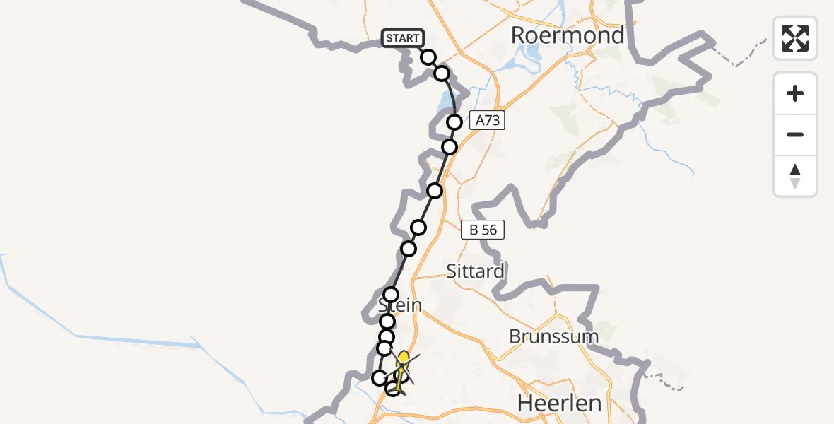 Routekaart van de vlucht: Lifeliner 3 naar Maastricht Aachen Airport, Grootbeerselbeek