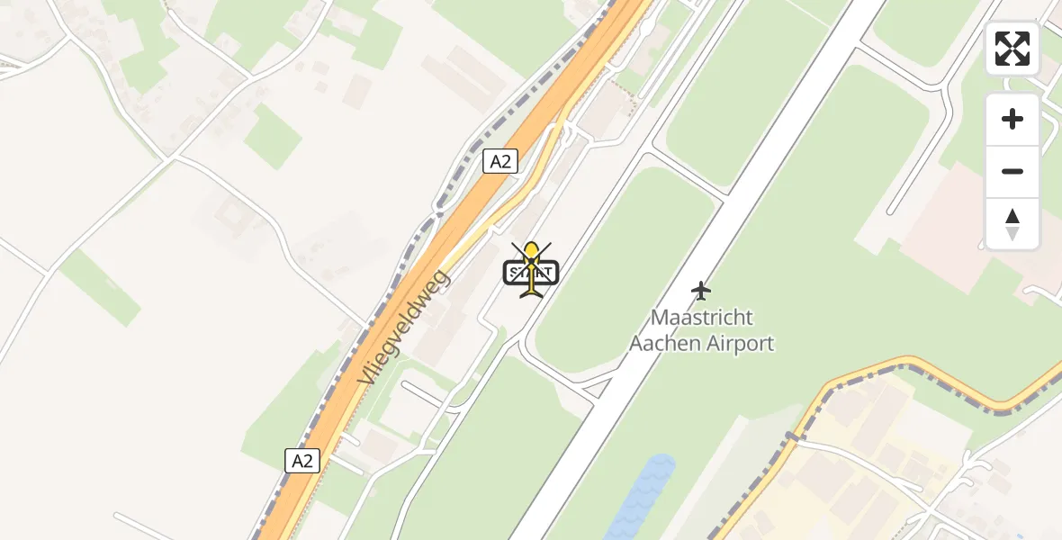 Routekaart van de vlucht: Lifeliner 3 naar Maastricht Aachen Airport, Vliegveldweg