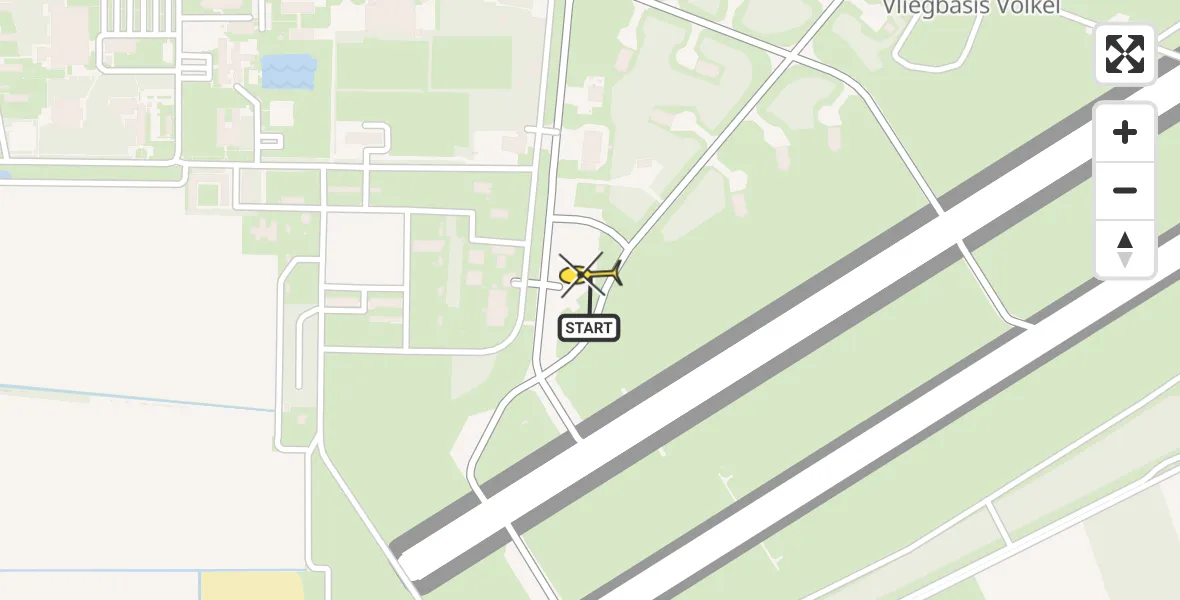 Routekaart van de vlucht: Lifeliner 3 naar Vliegbasis Volkel, Zeelandsedijk