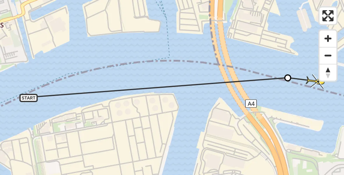 Routekaart van de vlucht: Politiehelikopter naar Schiedam, Metaalhandel Ketting & Zn