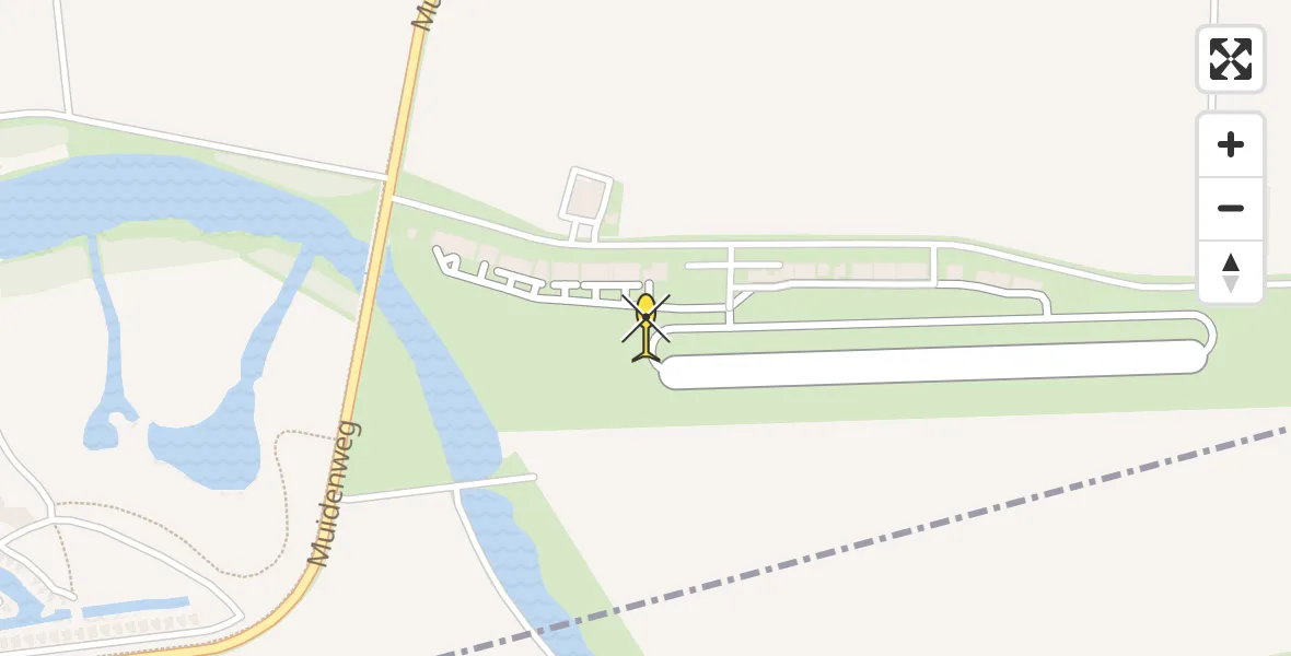 Routekaart van de vlucht: Kustwachthelikopter naar Vliegveld Midden-Zeeland