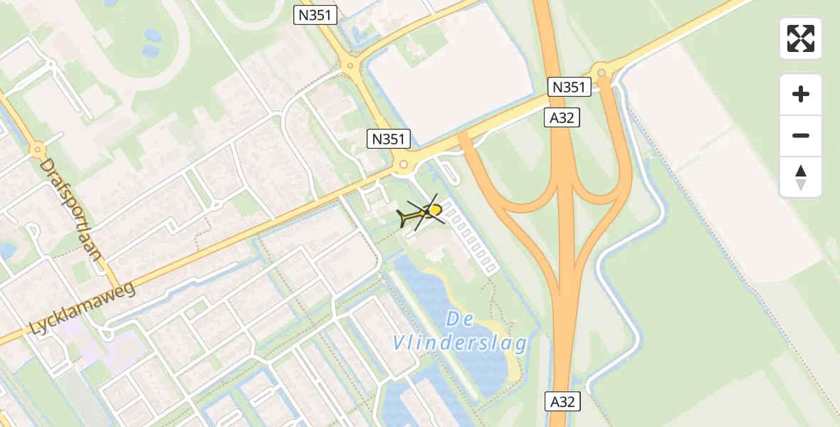 Routekaart van de vlucht: Lifeliner 4 naar Wolvega