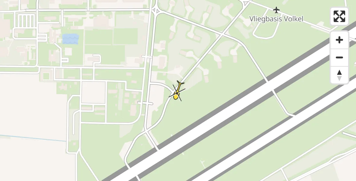 Vluchtroute Politiehelikopter van Vliegbasis Volkel naar Vliegbasis Volkel