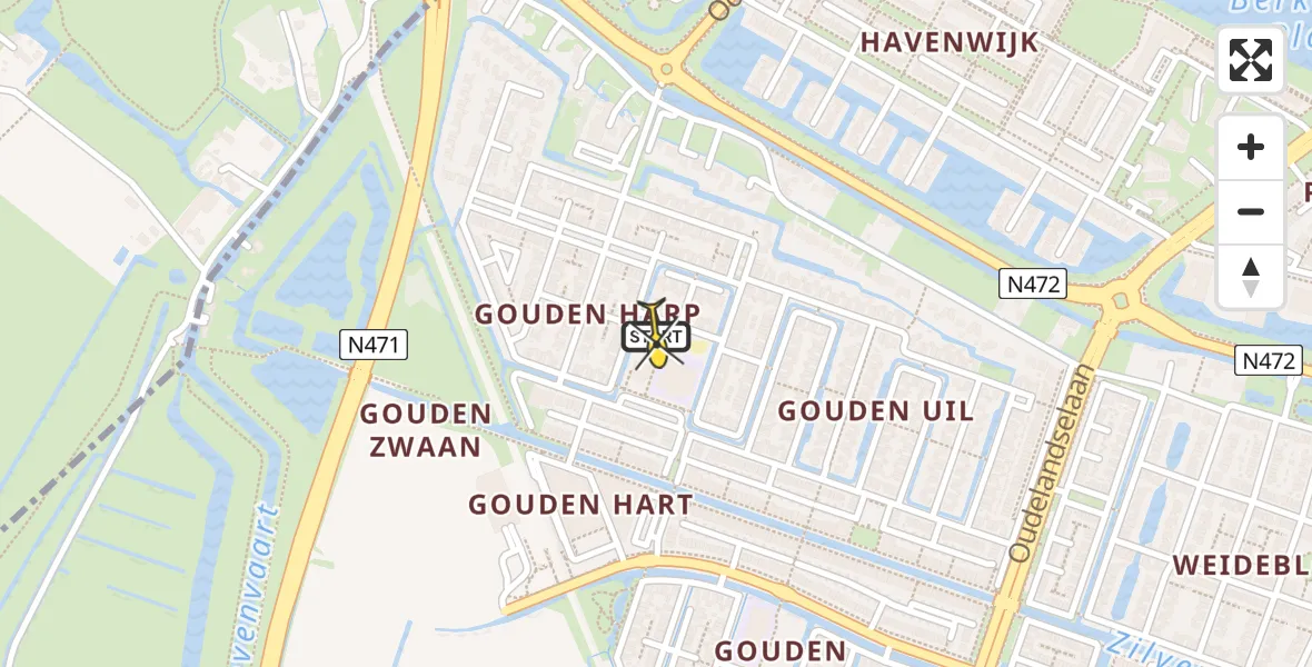 Routekaart van de vlucht: Lifeliner 2 naar Berkel en Rodenrijs, Rogier van Otterloostraat