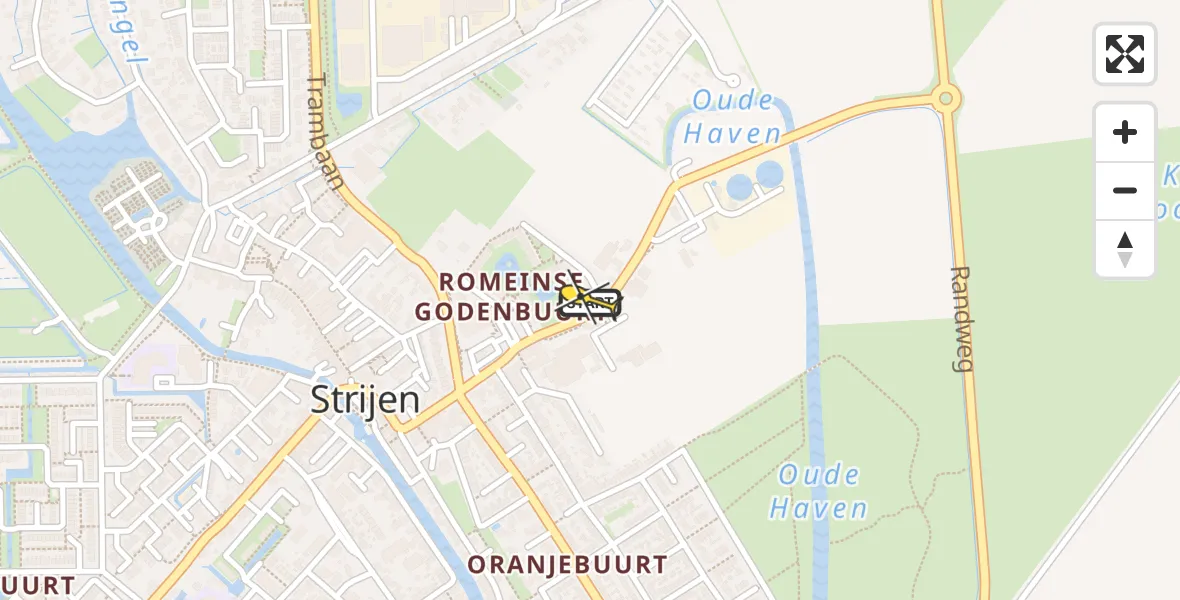 Routekaart van de vlucht: Lifeliner 2 naar Strijen, Saturnusstraat