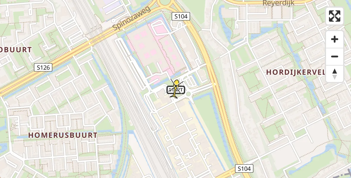 Routekaart van de vlucht: Lifeliner 2 naar Rotterdam, Stolwijkstraat