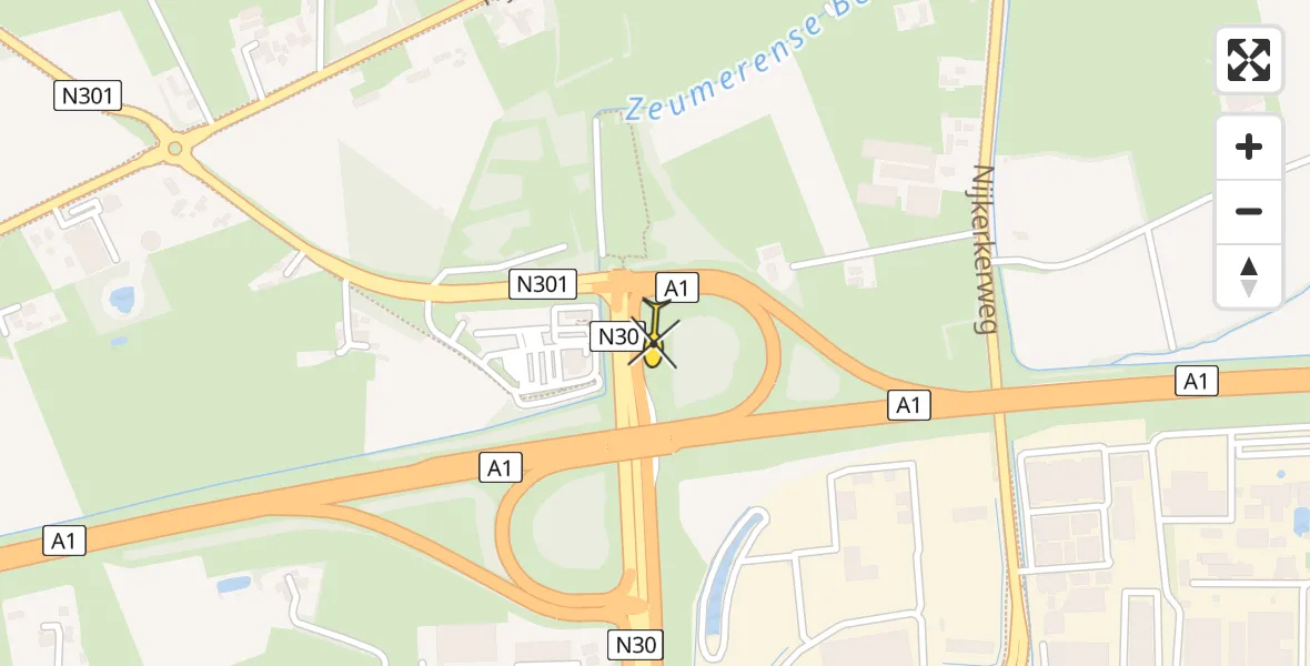 Routekaart van de vlucht: Lifeliner 1 naar Voorthuizen