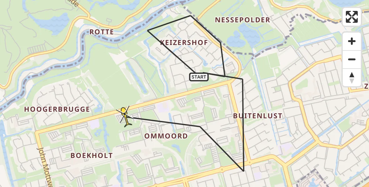 Routekaart van de vlucht: Politiehelikopter naar Rotterdam, Dennekruid
