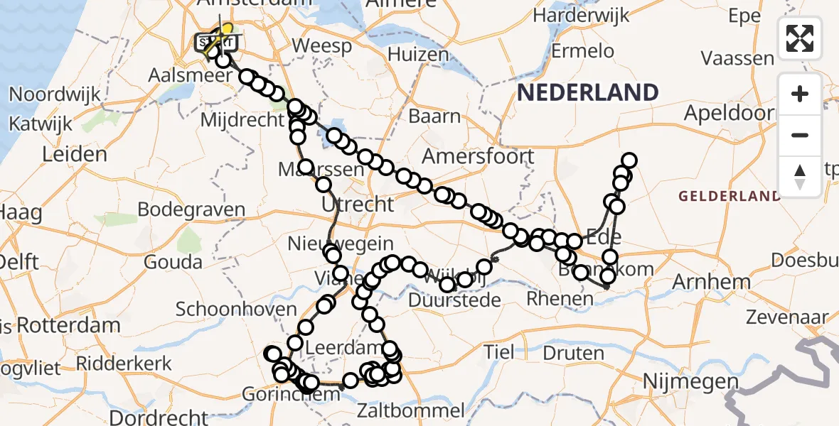Routekaart van de vlucht: Politieheli naar Schiphol, Westerkimweg