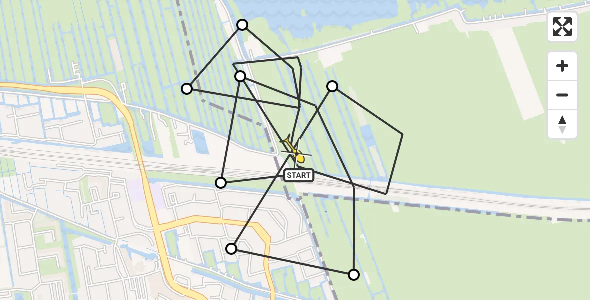 Routekaart van de vlucht: Politieheli naar Reeuwijk, Schubertplein