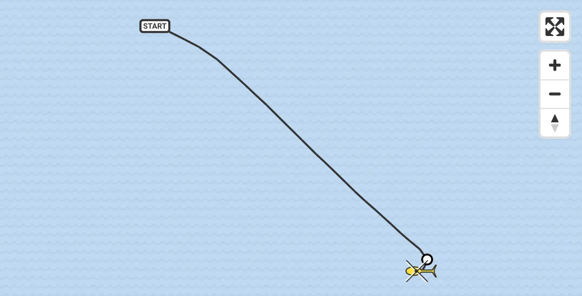 Routekaart van de vlucht: Kustwachthelikopter naar Vlissingen