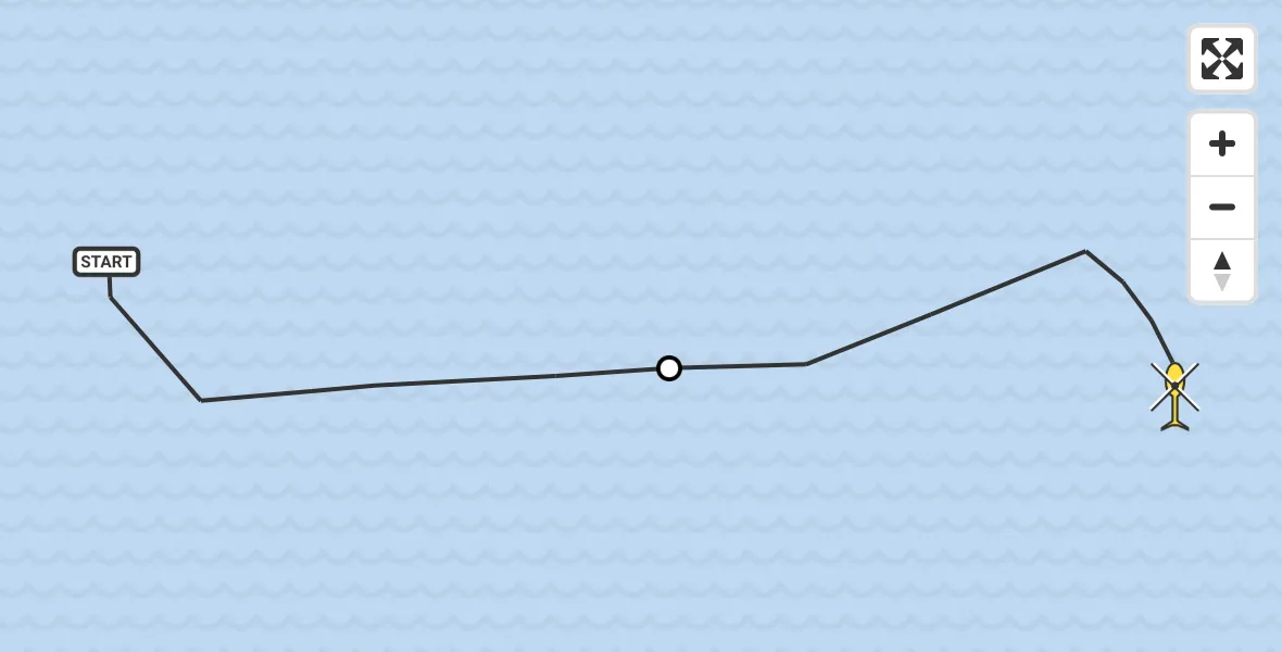 Routekaart van de vlucht: Kustwachthelikopter naar 