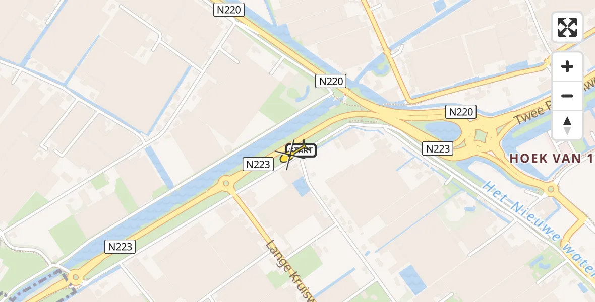 Routekaart van de vlucht: Lifeliner 2 naar Maasdijk, Tuindersweg