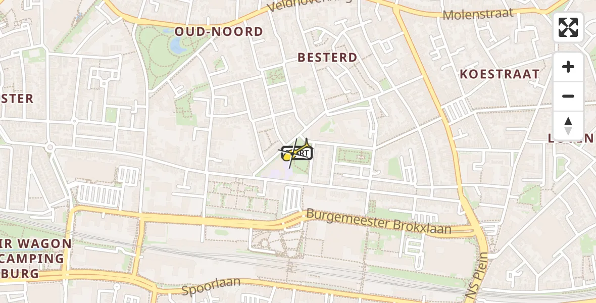 Routekaart van de vlucht: Lifeliner 3 naar Tilburg, Lumenplantsoen