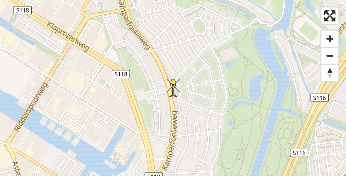 Routekaart van de vlucht: Lifeliner 1 naar Amsterdam