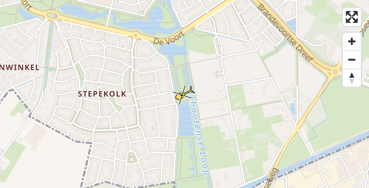 Routekaart van de vlucht: Lifeliner 3 naar Helmond