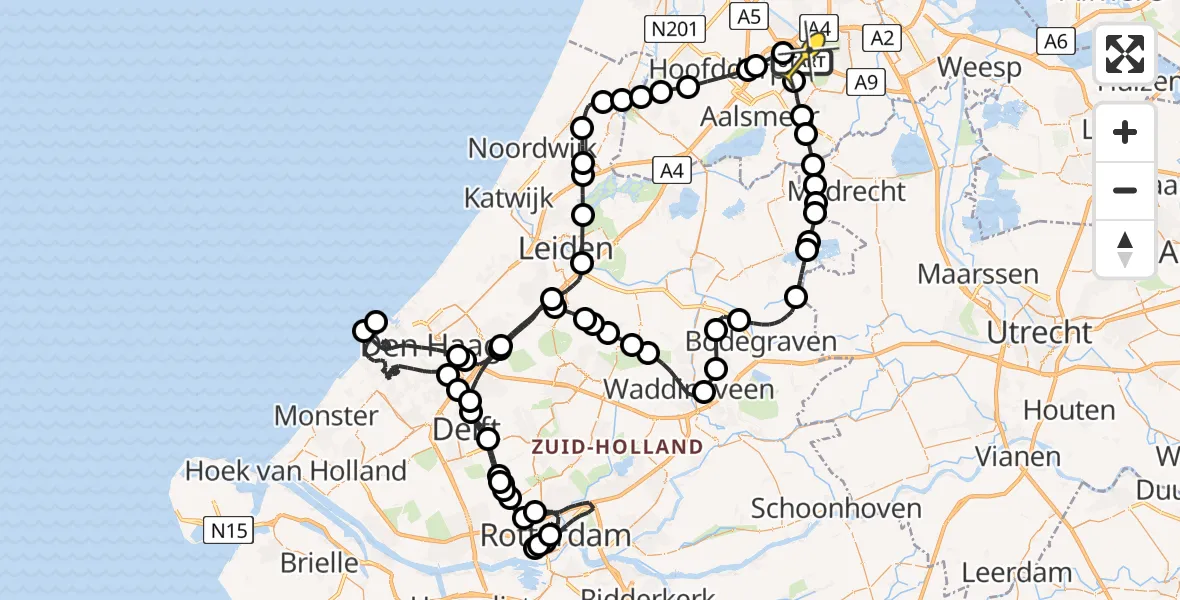 Routekaart van de vlucht: Politieheli naar Schiphol, Thermiekstraat