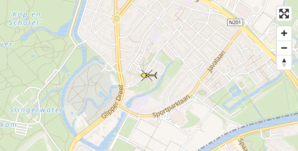 Routekaart van de vlucht: Lifeliner 1 naar Heemstede