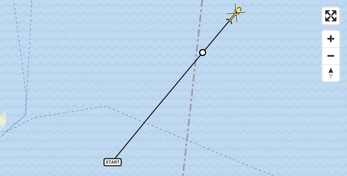 Routekaart van de vlucht: Politieheli naar Urk
