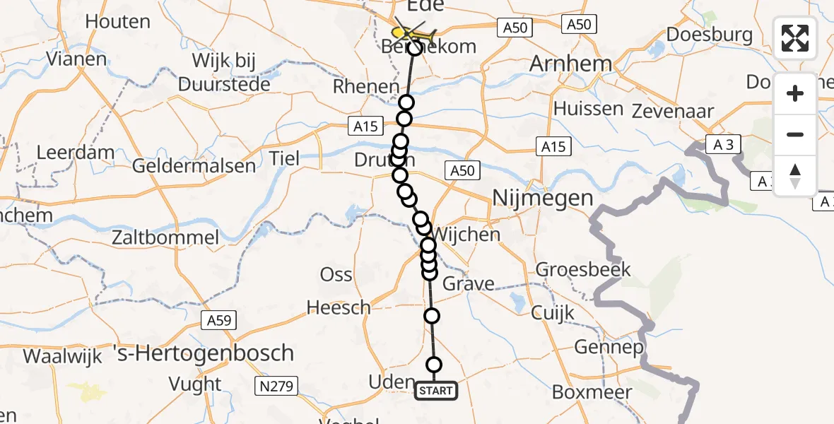 Routekaart van de vlucht: Lifeliner 3 naar Bennekom, zeelandsedijk