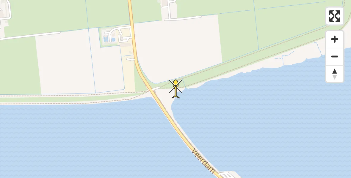 Routekaart van de vlucht: Ambulanceheli naar Schiermonnikoog