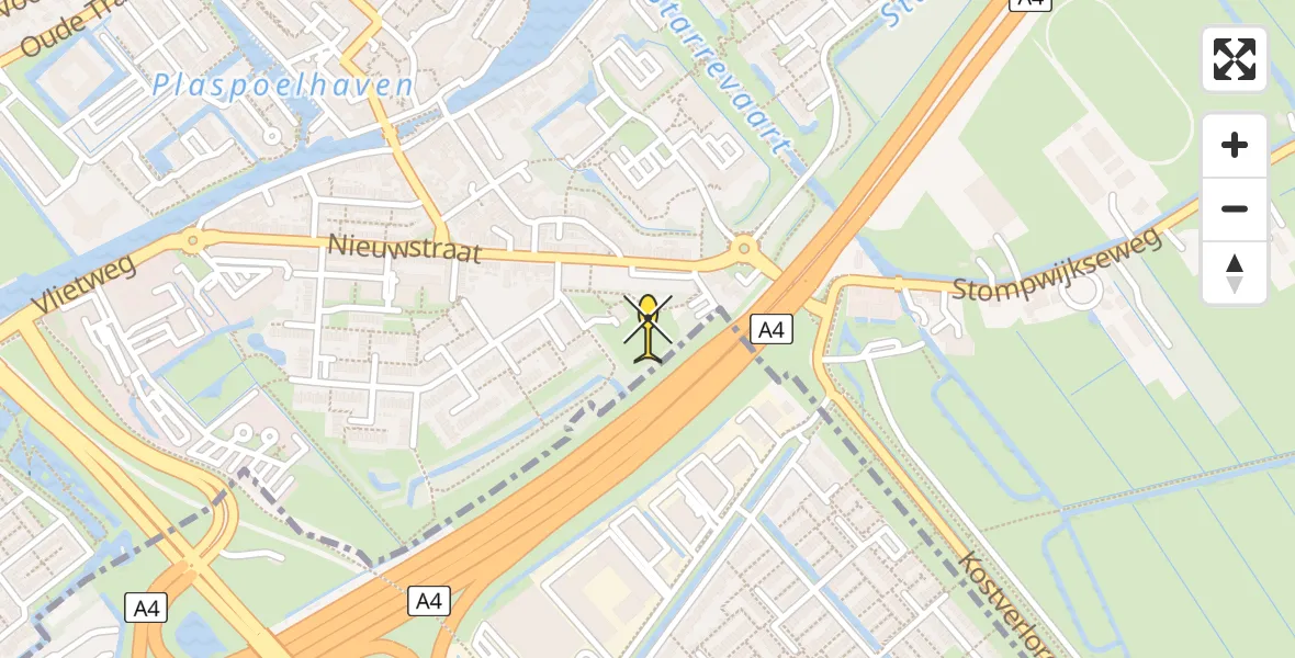 Routekaart van de vlucht: Lifeliner 2 naar Leidschendam