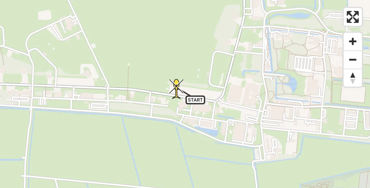 Routekaart van de vlucht: Ambulancehelikopter naar Vliegbasis Leeuwarden, Keegsdijkje