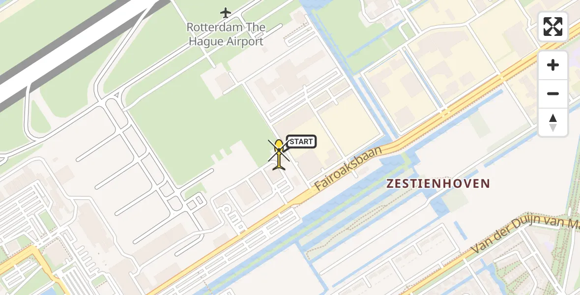 Routekaart van de vlucht: Lifeliner 2 naar Rotterdam The Hague Airport, Brandenburgbaan